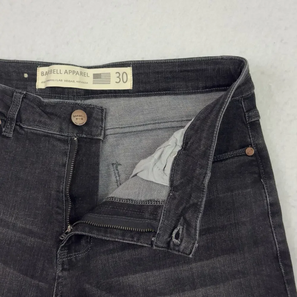Barbell Apparel Jeans Mens 30 Black Athletic Fit Stretch Denim Pants